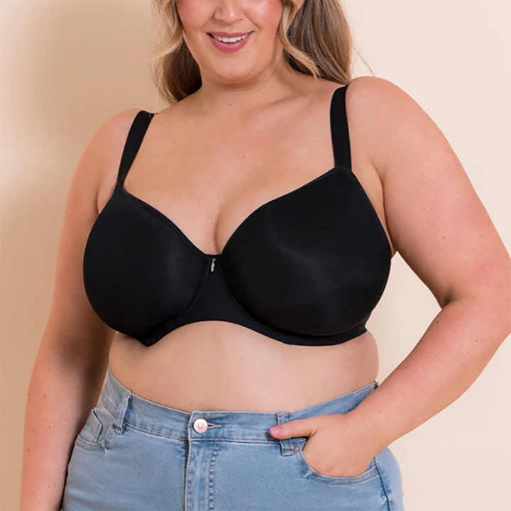Smoothie Spacer Molded T-Shirt Plunge Bra Black