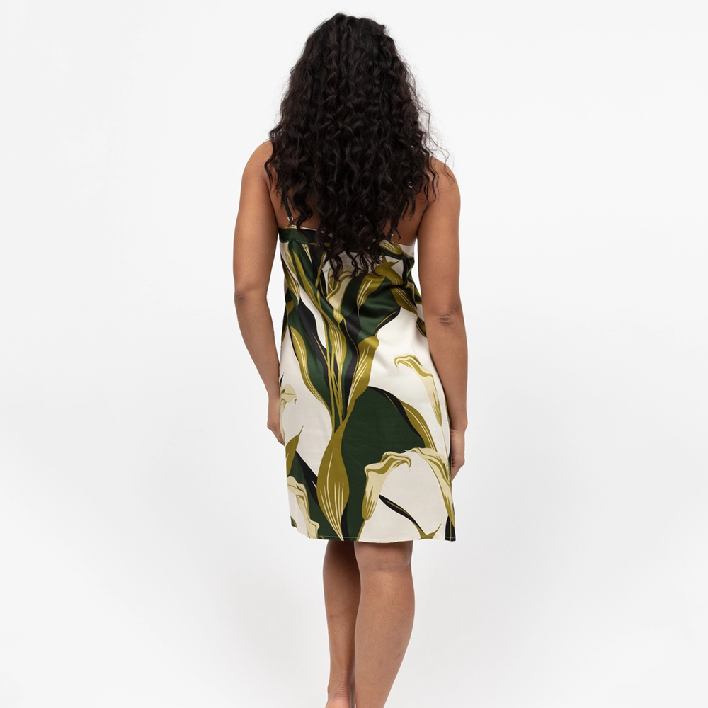 Maida Vale Olive Floral Strappy Short Nightdress