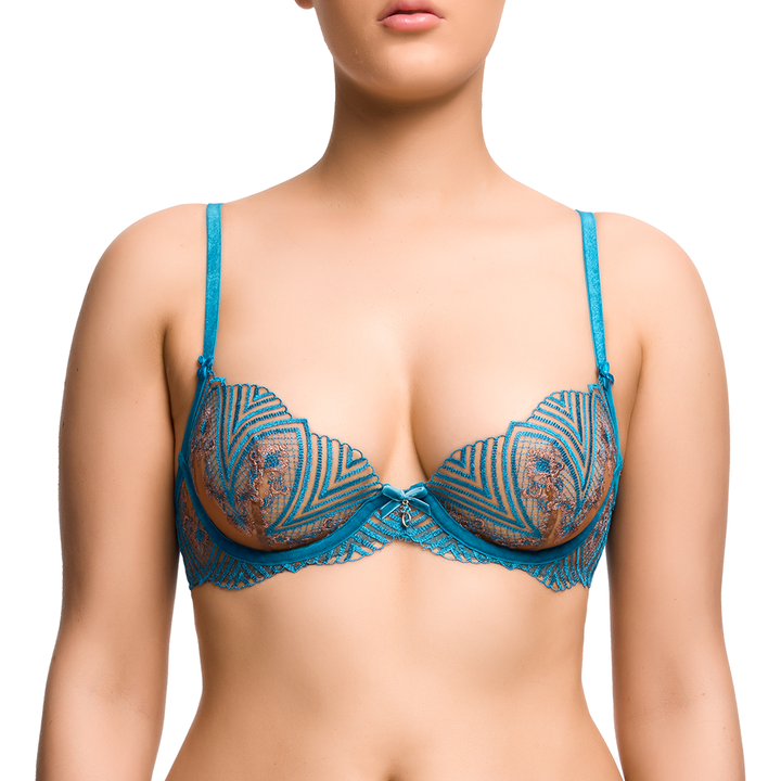 Fortunia Plunge Underwire Bra Mosaic Blue