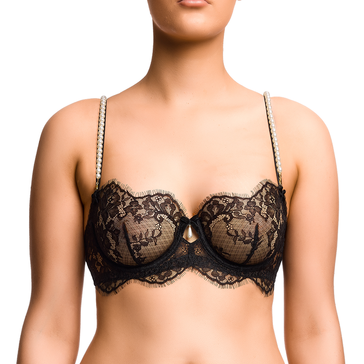 Perlez Vous Balconette Bra Black