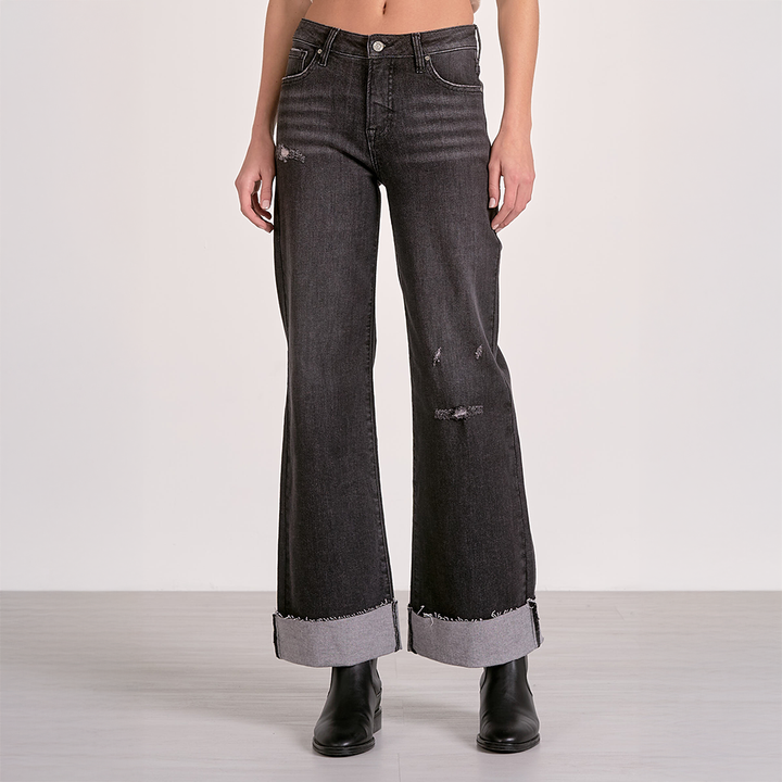 Cuffed Denim Black