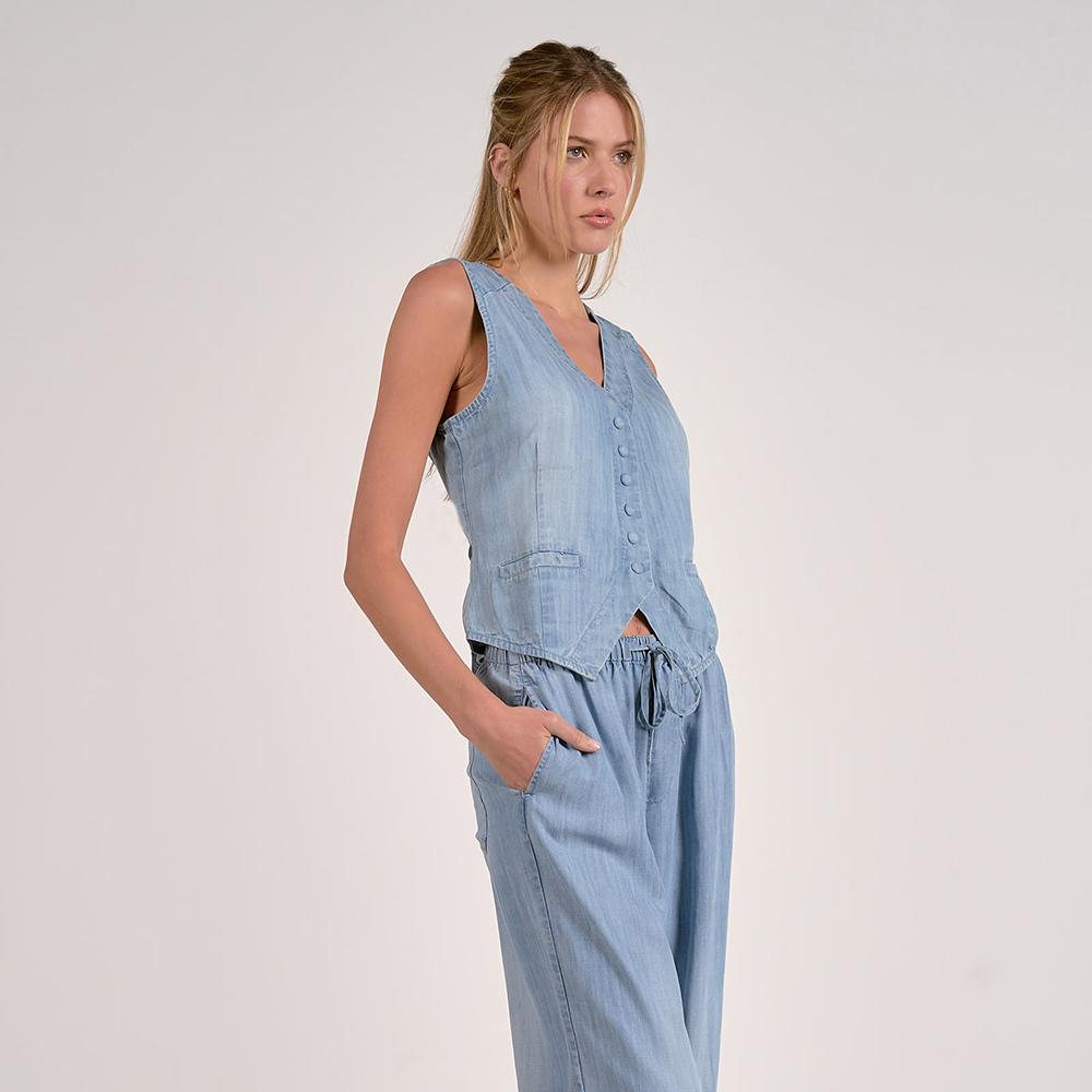 Denim Buttondown Vest
