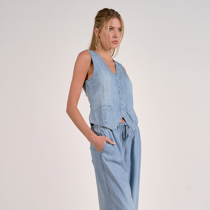 Denim Buttondown Vest
