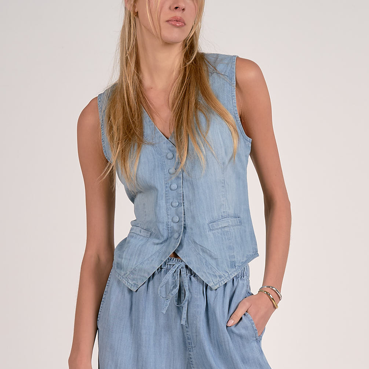 Denim Buttondown Vest