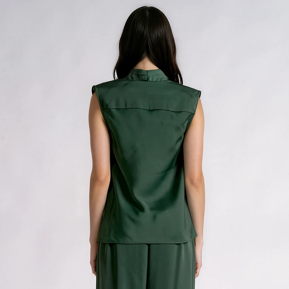 Elegance Cowl-Neck Top Emerald MPS11781