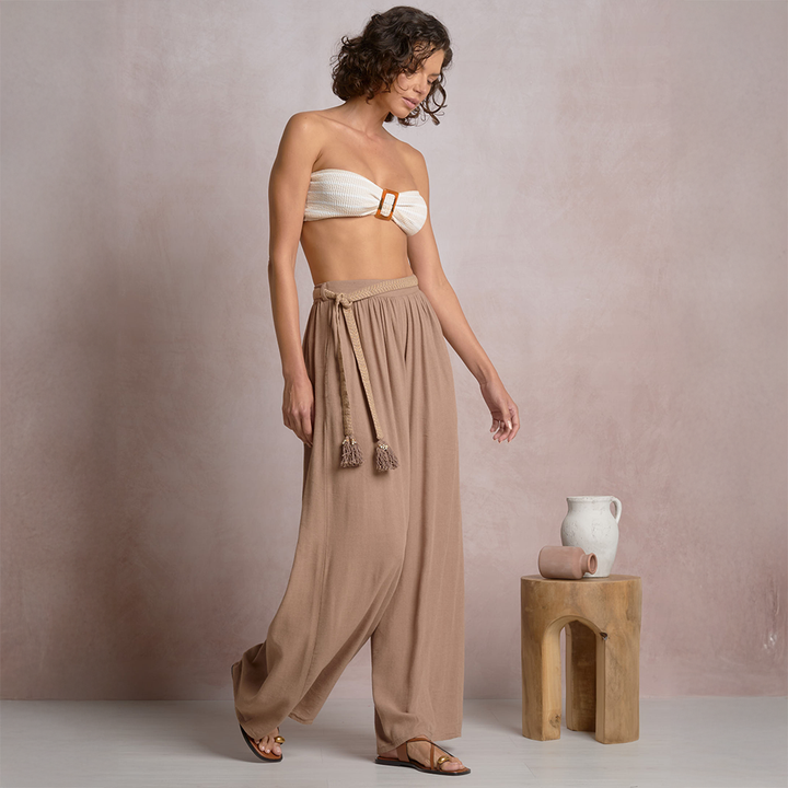 Flowy Wide Leg Pants Brown