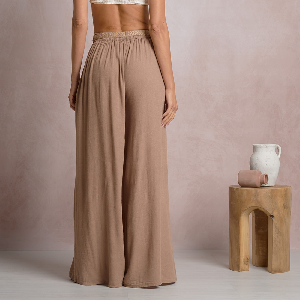 Flowy Wide Leg Pants Brown