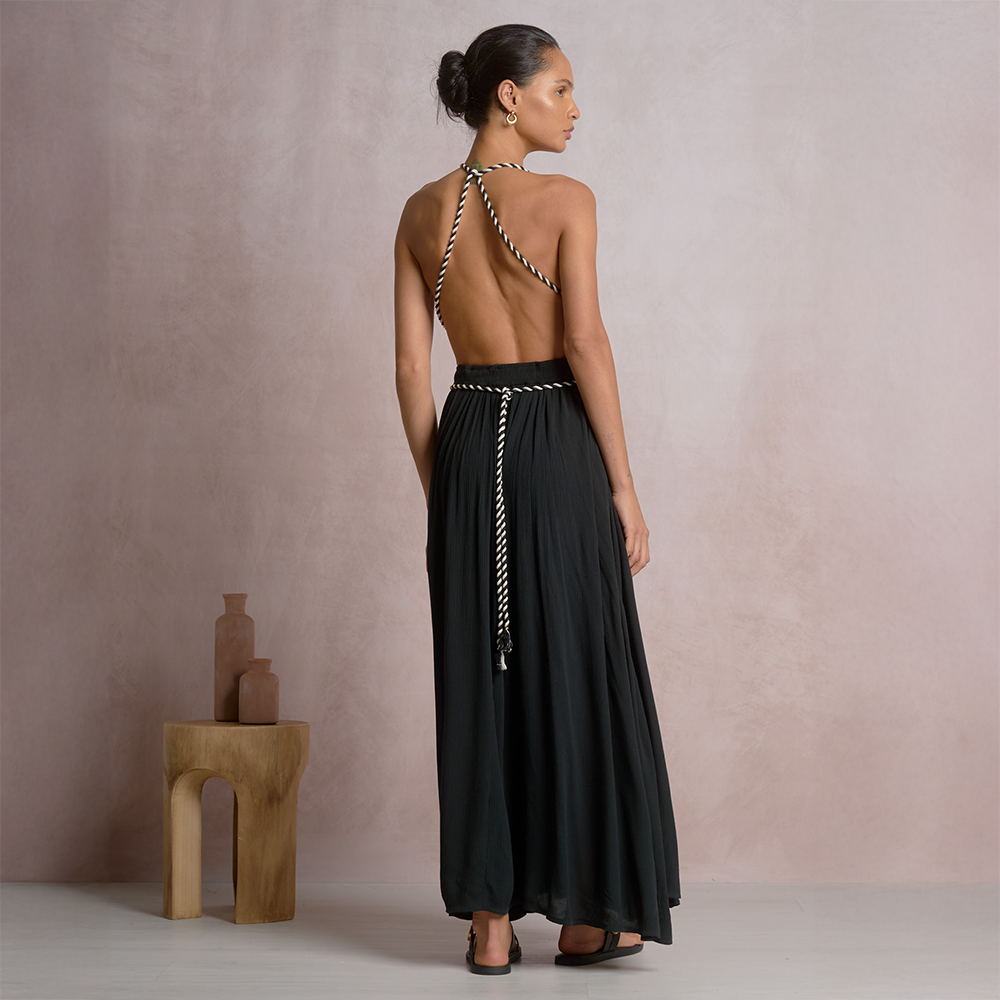 Grecian Goddess Maxi Dress Black