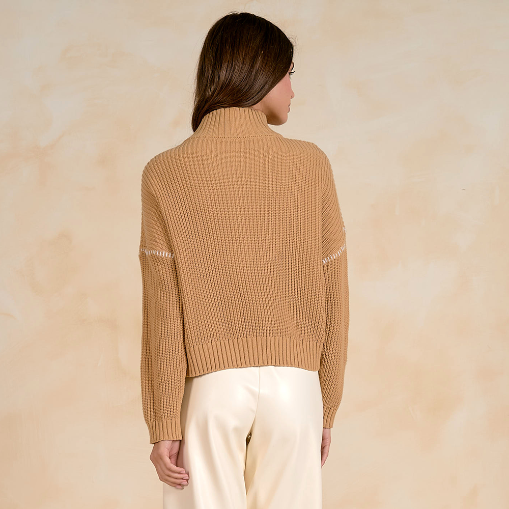 Half Zip Sweater Tan SWP11758