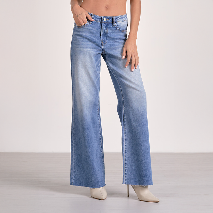 Medium Wash Wide Leg Denim