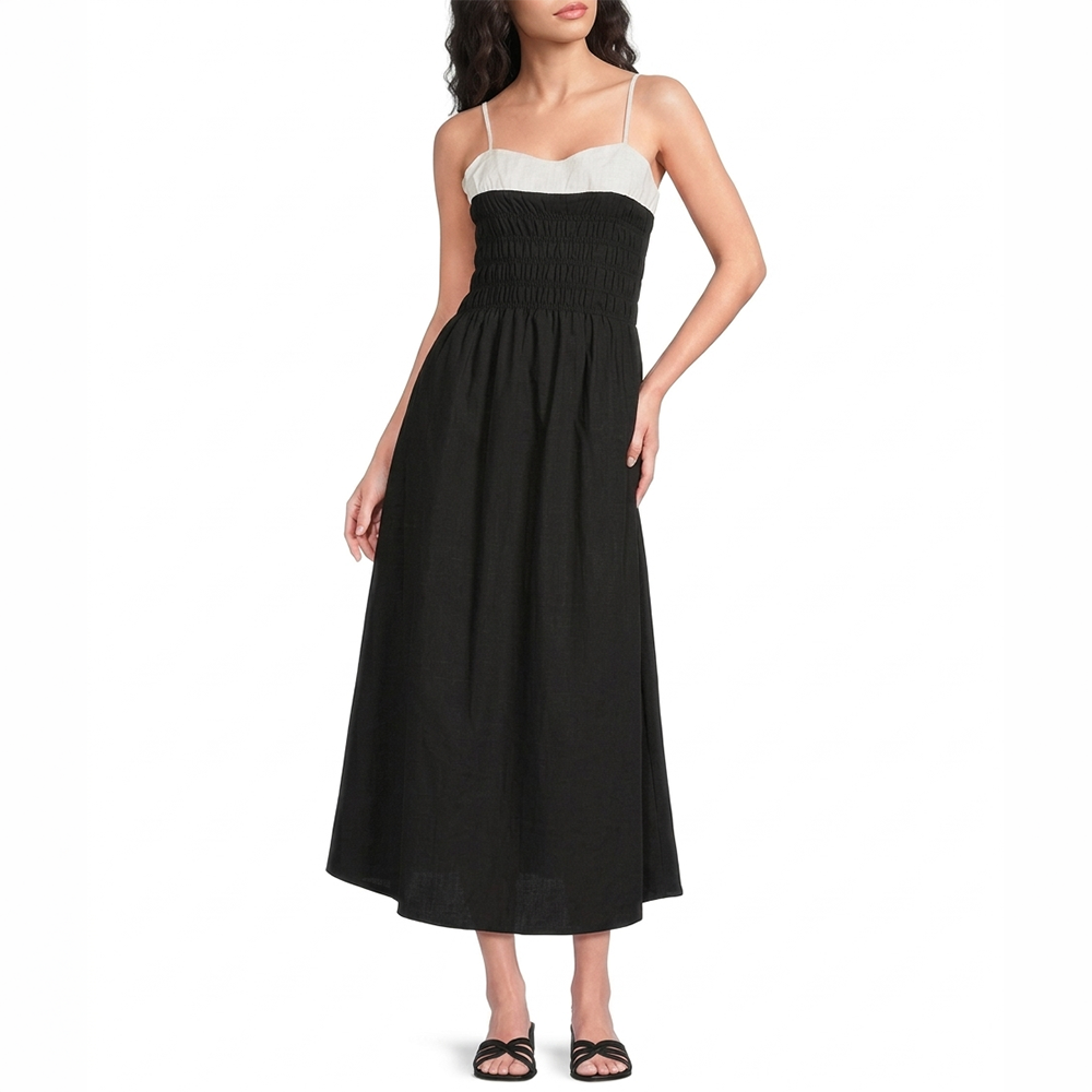 Sweetheart Neckline A-Line Midi Dress