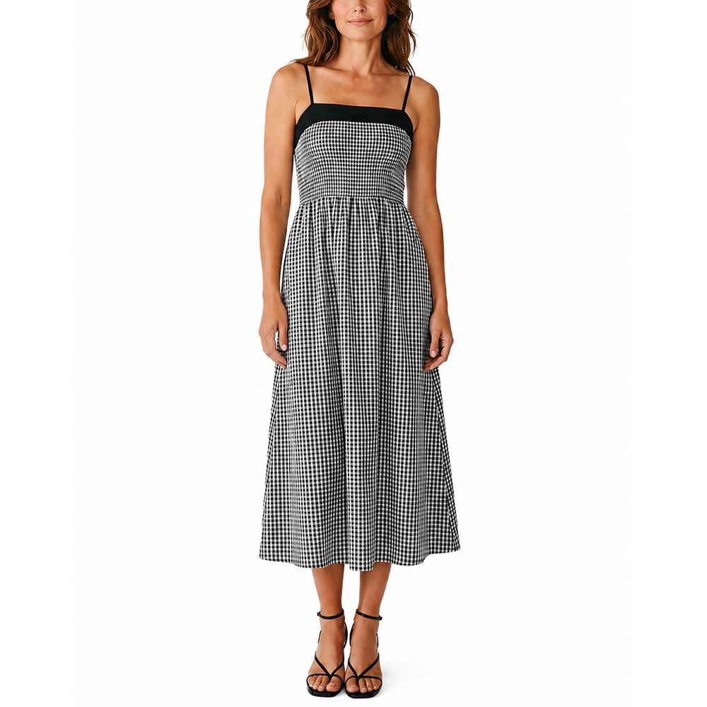 Sweetheart Neckline A-Line Midi Dress