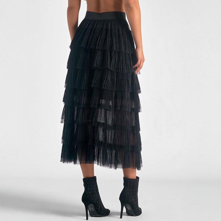 Tiered Tulle Skirt Black