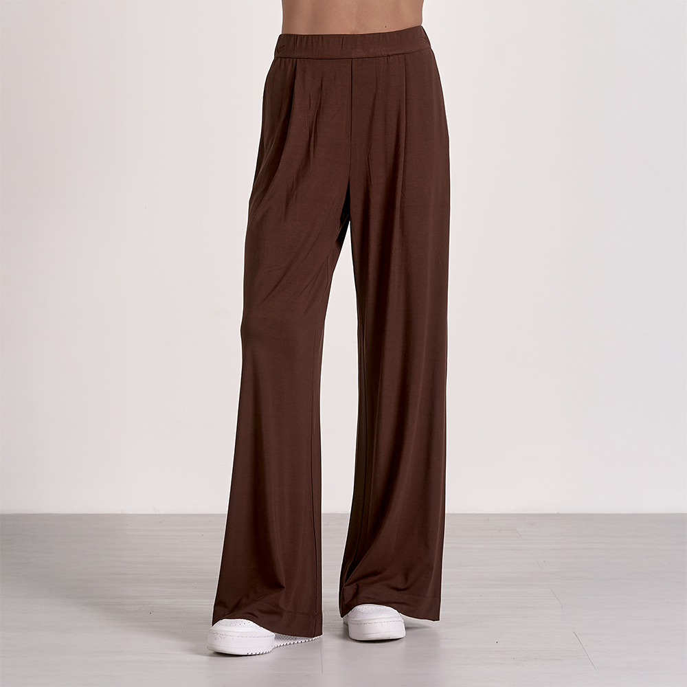Elan Women's Pants - Brown - Wide-leg Pants Elan Women's Pants - Brown - Wide-leg Pants