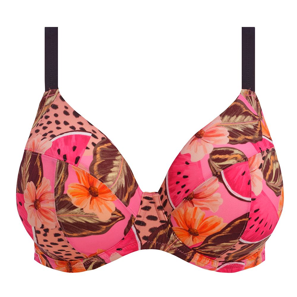 Elomi Swim Cabana Nights Underwired Plunge Bikini Top (34JJ, Multi) :  : Fashion