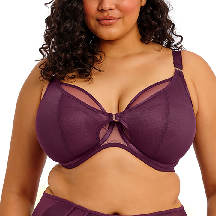 Kintai Underwire Plunge Bra Blackberry