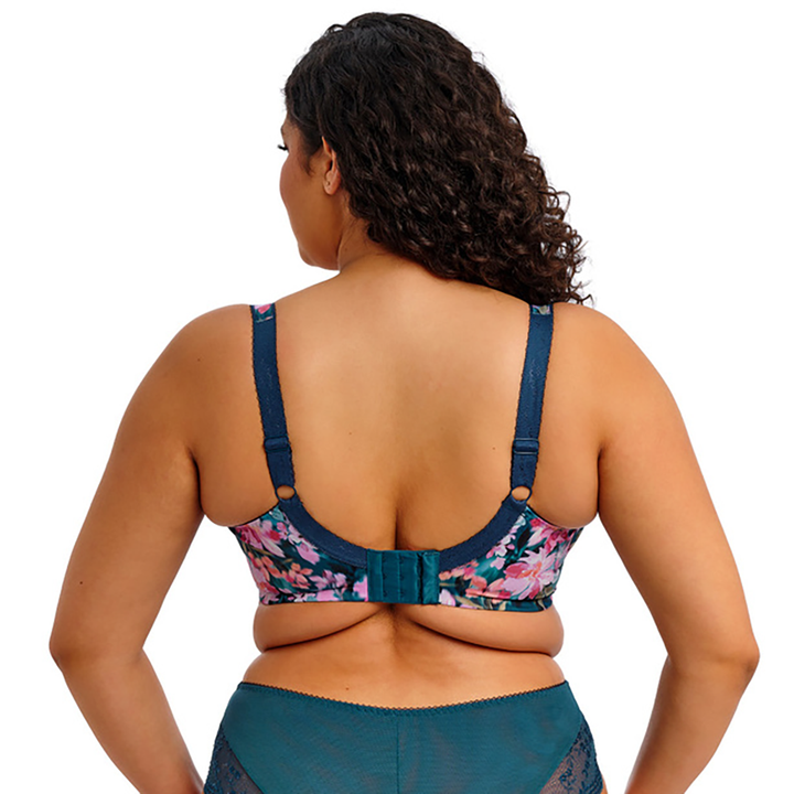 Lucie Underwire Plunge Bra Teal Floral
