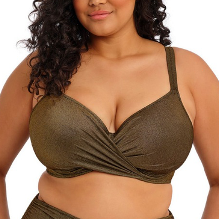 Sunset Shimmer Gold Rush Uw Plunge Bikini Top