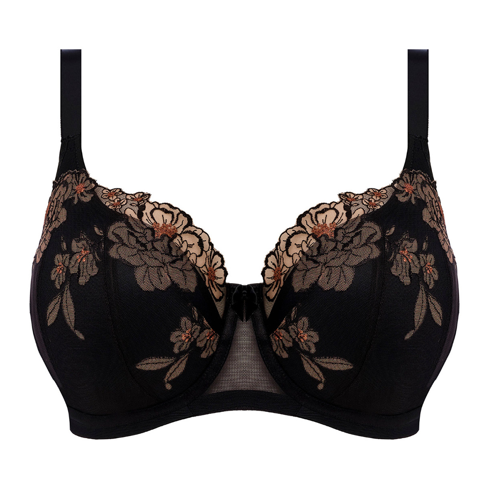 Teagan Underwire Padded Half Cup Bra Black/Almond