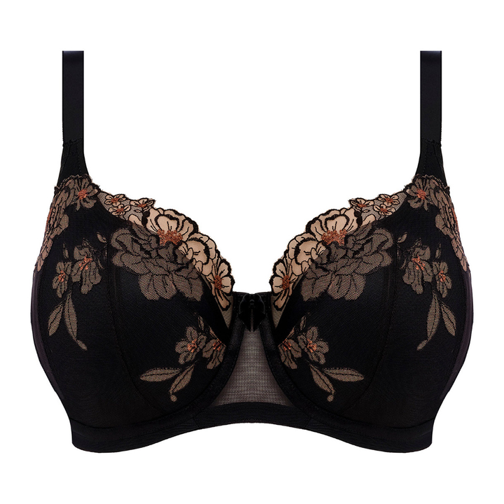 Teagan Underwire Padded Half Cup Bra Black/Almond