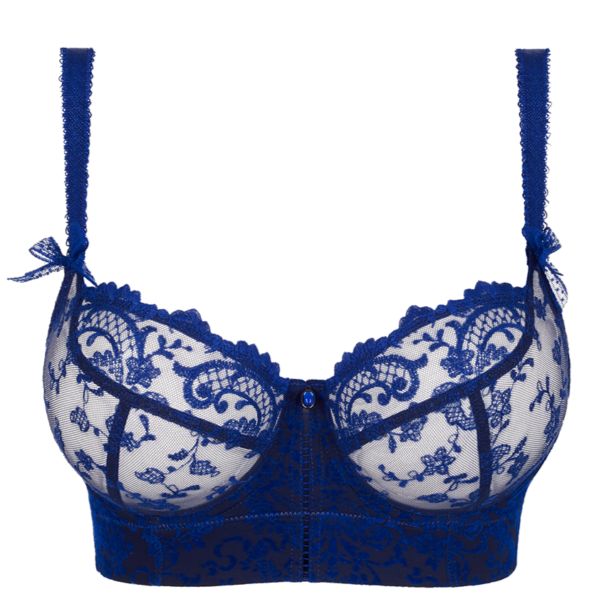Women's Two Piece Seamless Lingerie Set Longline Bra and Panty Underwear  HAZE BLUE S 