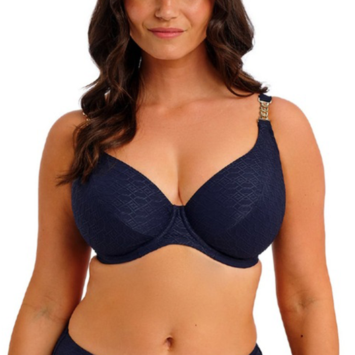 Azores Midnight Uw Plunge Bikini Top