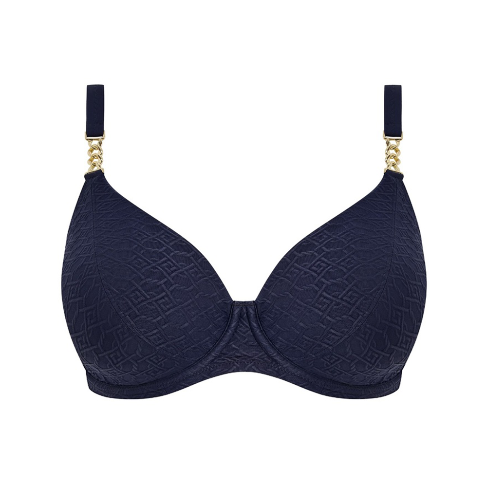 Azores Midnight Uw Plunge Bikini Top