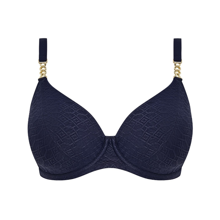 Azores Midnight Uw Plunge Bikini Top