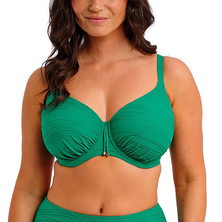 Beach Waves Underwire Gathered Full Cup Bikini Top Tourmaline