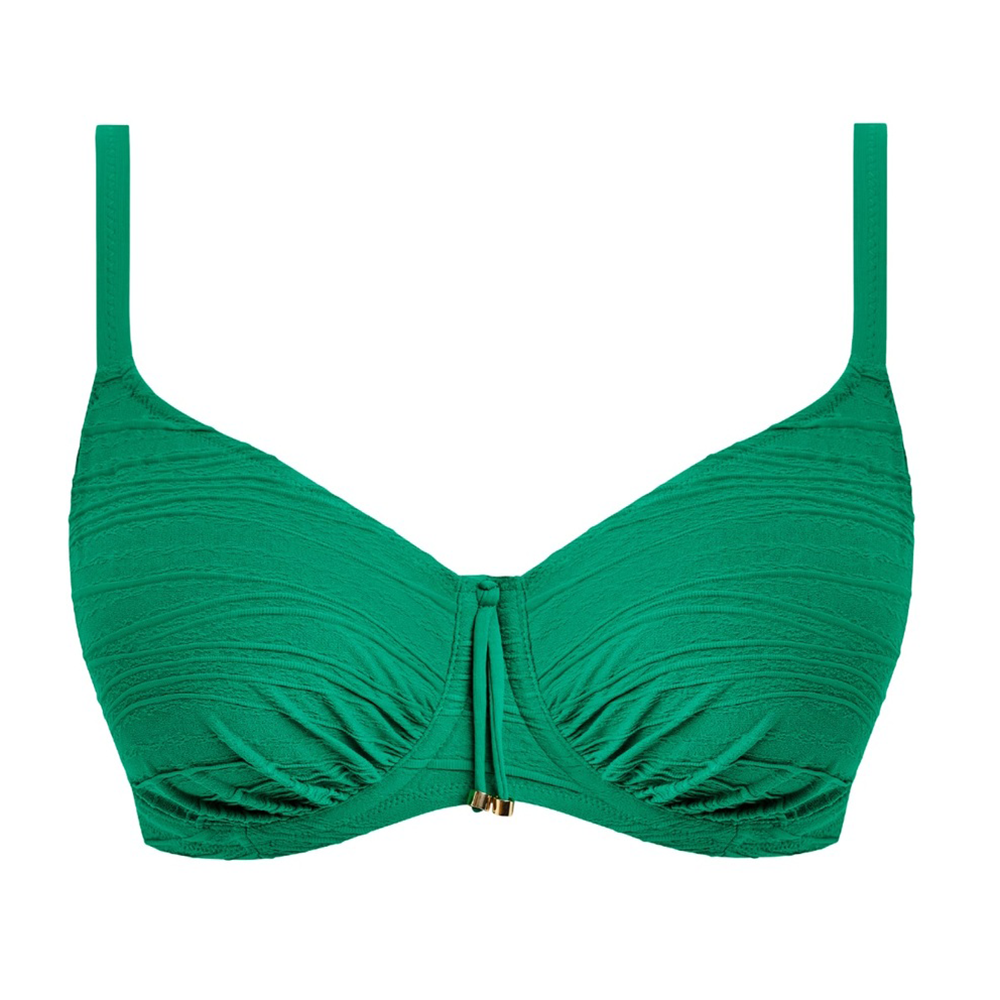 Beach Waves Underwire Gathered Full Cup Bikini Top Tourmaline
