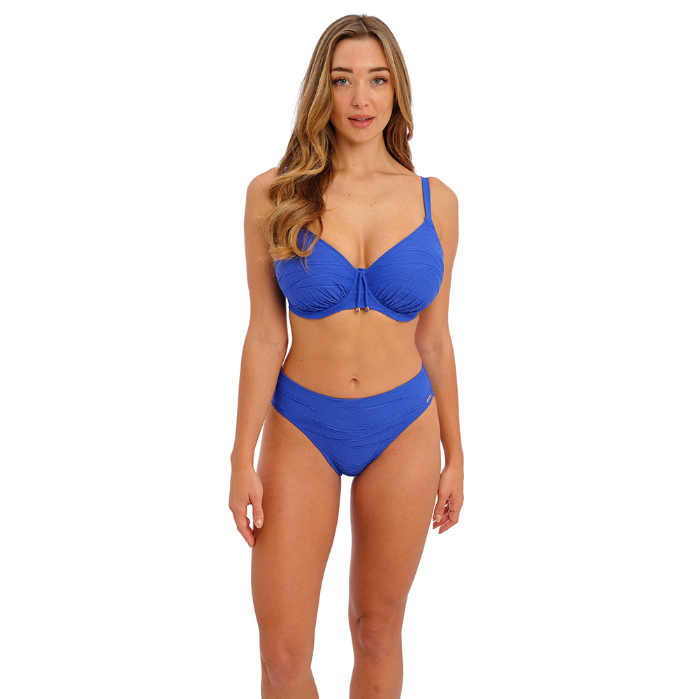 Beach Waves Underwire Gathered Full Cup Bikini Top Ultramarine
