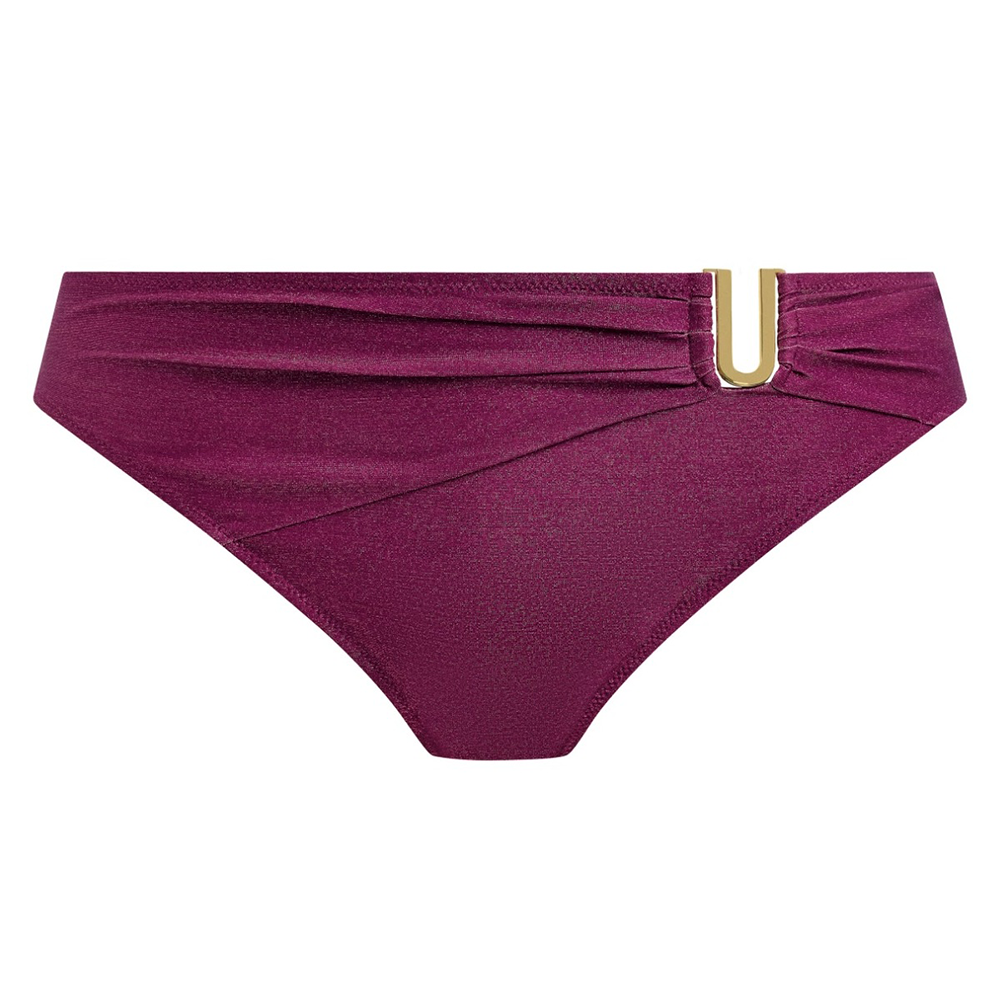 Paros Coast Mid Rise Bikini Brief Berry Shimmer