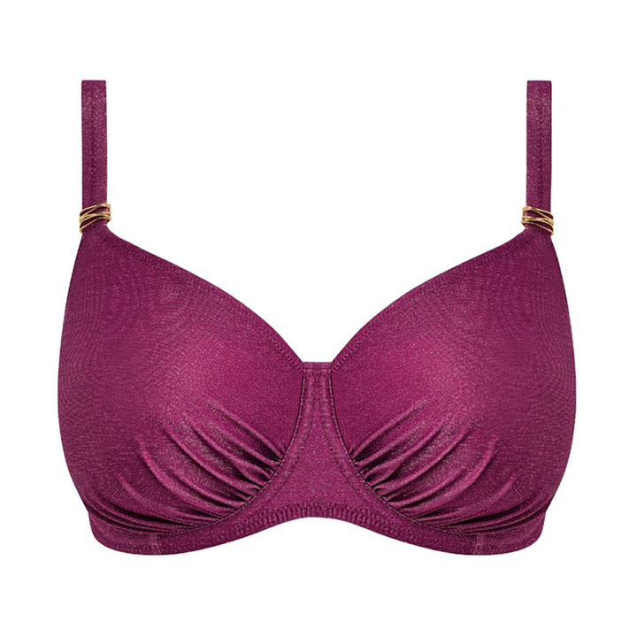 Paros Coast Underwire Gathered Full Cup Bikini Top Berry Shimmer