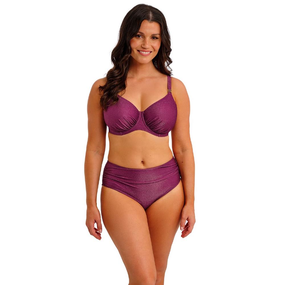 Paros Coast Underwire Gathered Full Cup Bikini Top Berry Shimmer