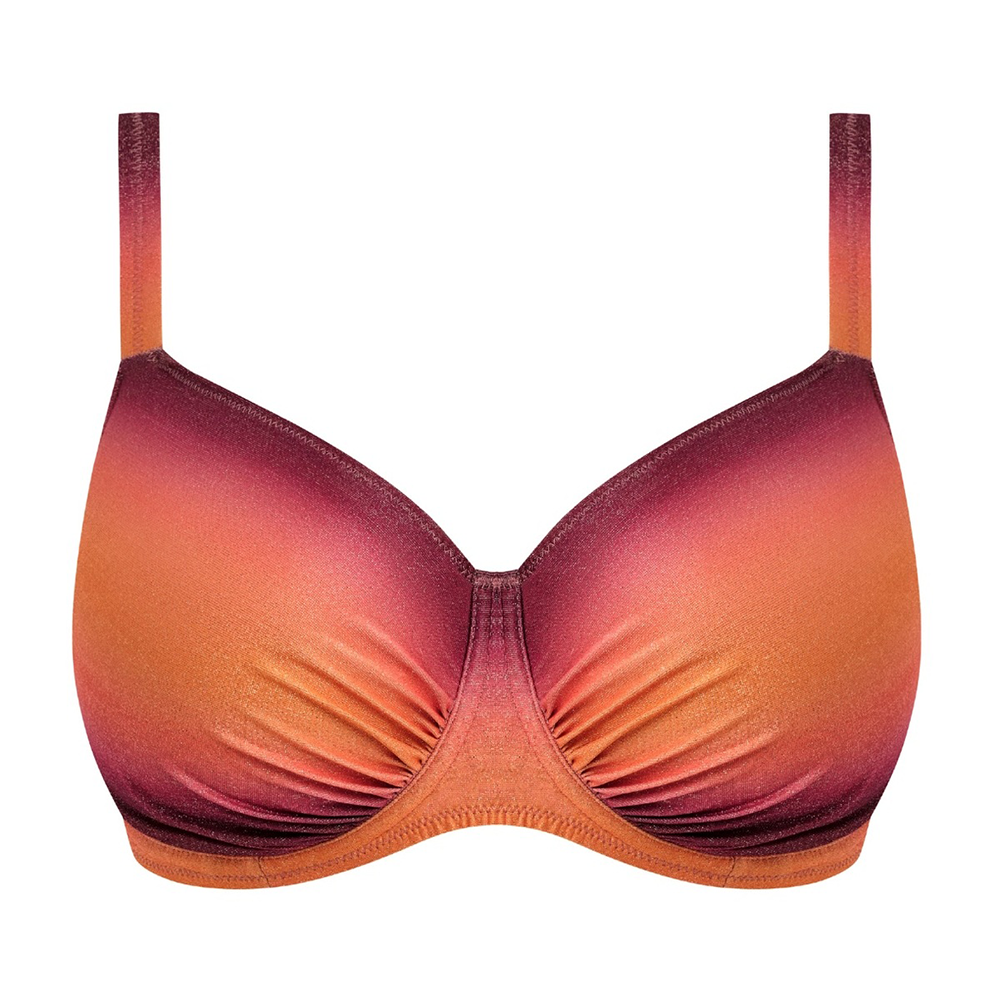 Paros Underwire Gathered Full Cup Bikini Top Sunset Glow