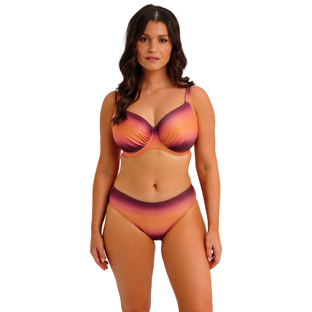 Paros Underwire Gathered Full Cup Bikini Top Sunset Glow