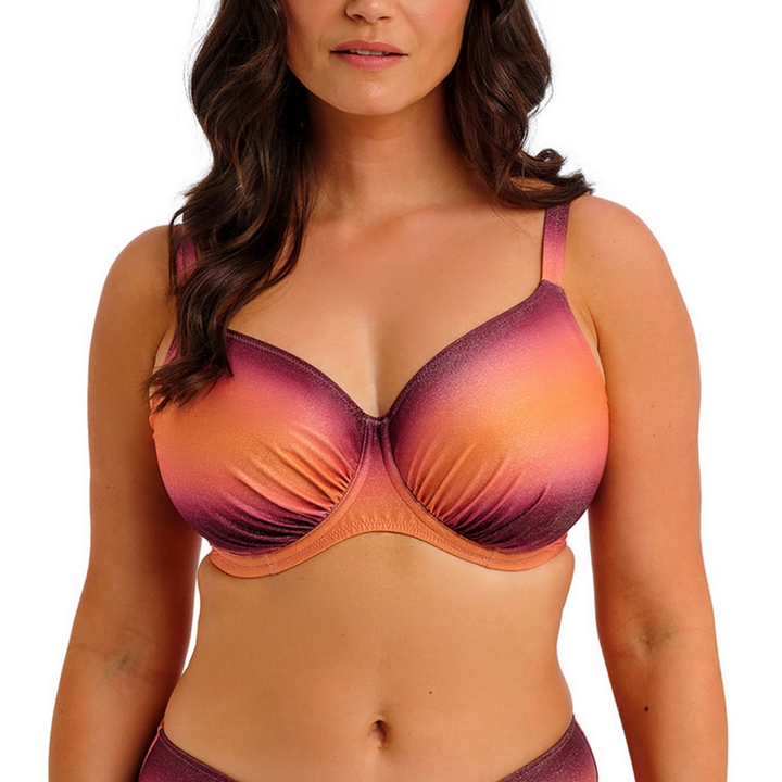 Paros Underwire Gathered Full Cup Bikini Top Sunset Glow