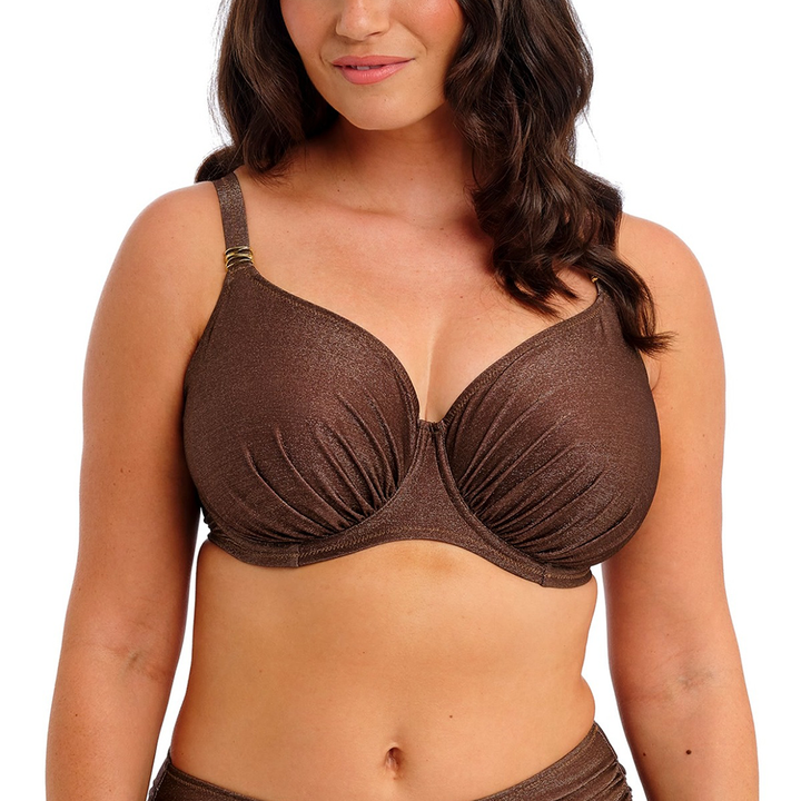 Sabana Underwire Gathered Full Cup Bikini Top Chestnut Sparkle