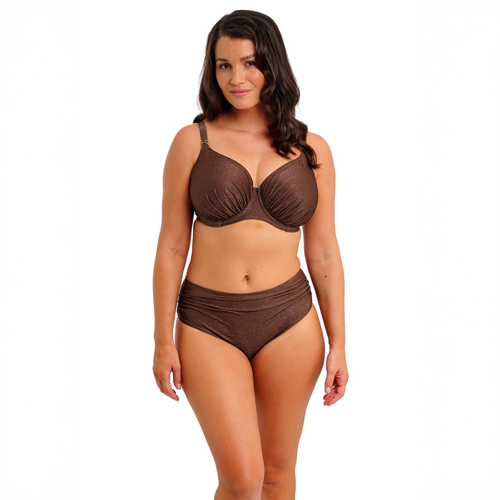Sabana Underwire Gathered Full Cup Bikini Top Chestnut Sparkle