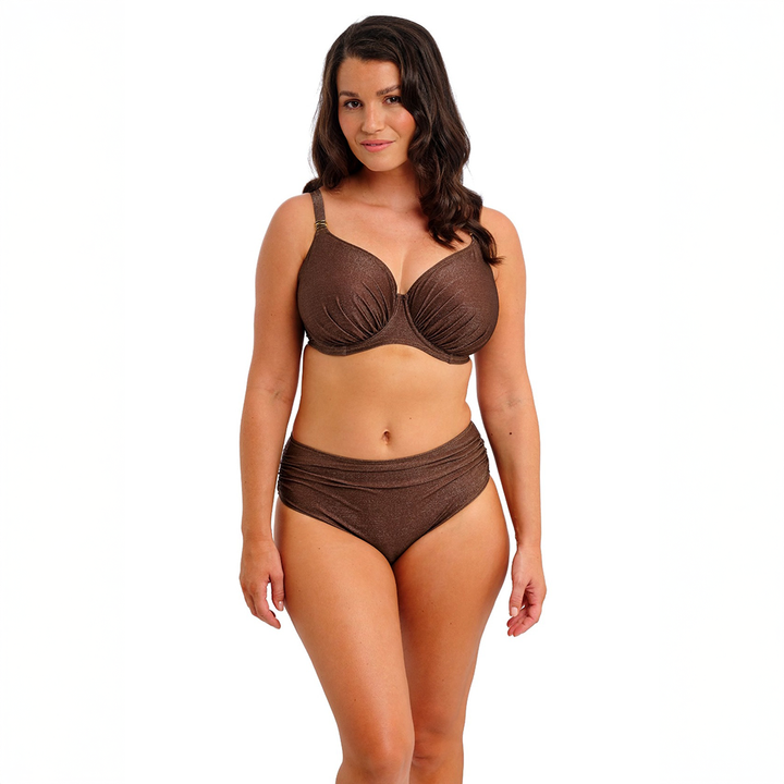Sabana Underwire Gathered Full Cup Bikini Top Chestnut Sparkle