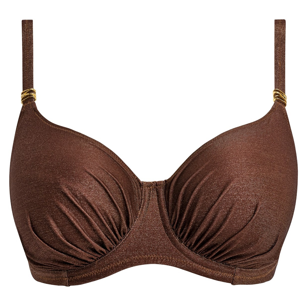 Sabana Underwire Gathered Full Cup Bikini Top Chestnut Sparkle