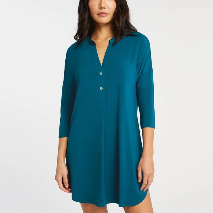 Dolman 3/4 Sleeve Nightshirt Peacock