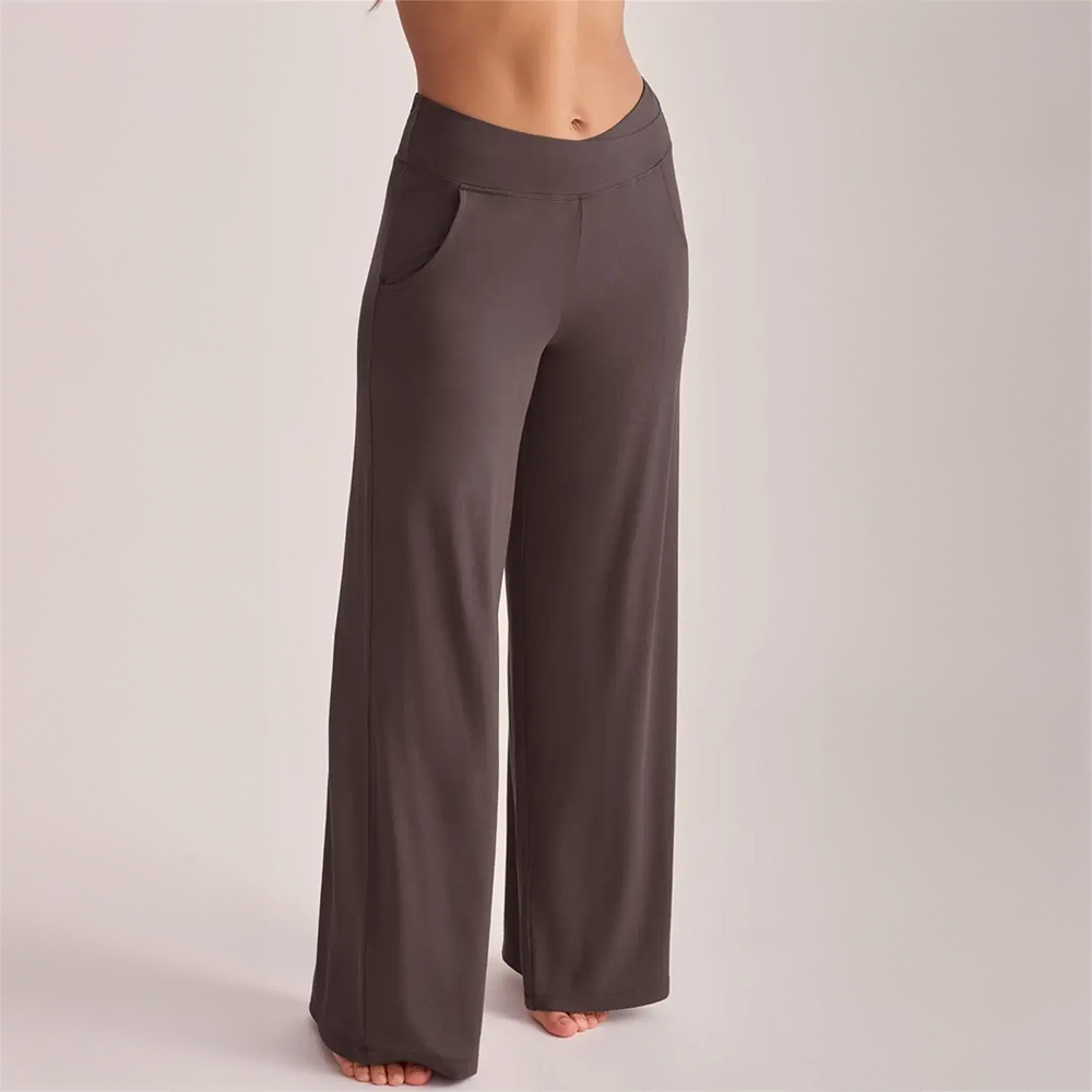 Flared Leg Pant With Pockets Espresso 609