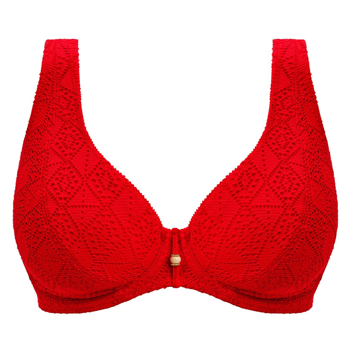 Nomad Nights Underwire High Apex Bikini Top Lava