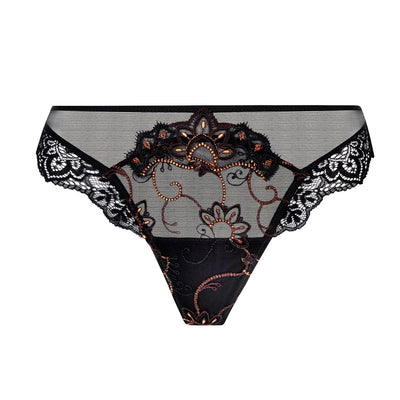 Fauve Amour Thong Panty in Black/Gold
