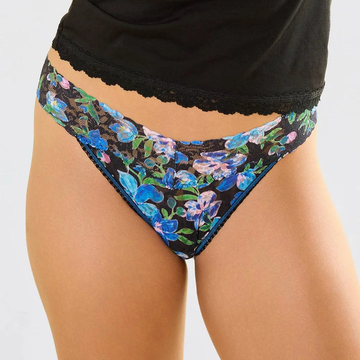 Printed Signature Lace Original Rise Thong