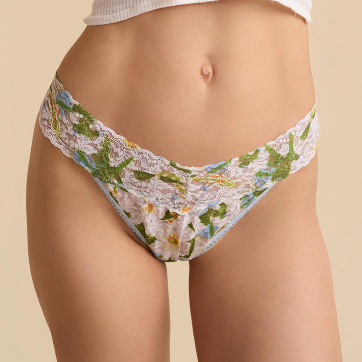 Printed Signature Lace Original Rise Thong