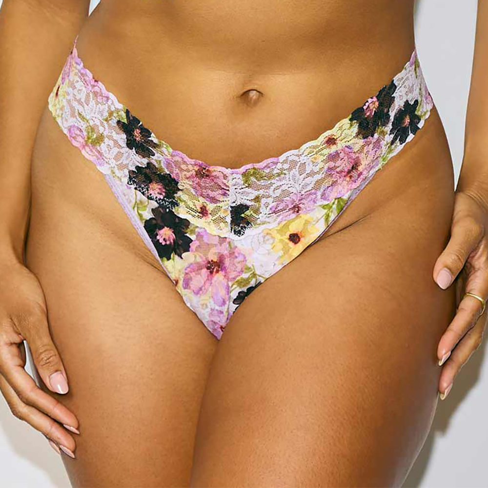 Printed Signature Lace Original Rise Thong PR4811
