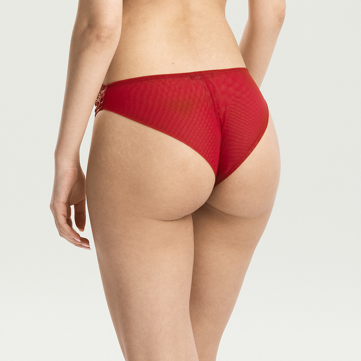 Embroidered Brazilian Briefs Red M8435