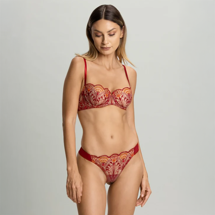 Memories of Love Balconette Bra Dark Red